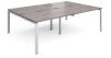 Dams Adapt Bench Desk Four Person Back To Back - 2400 x 1600mm - Grey Oak