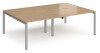 Dams Adapt Bench Desk Four Person Back To Back - 2400 x 1600mm - Oak