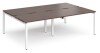 Dams Adapt Bench Desk Four Person Back To Back - 2400 x 1600mm - Walnut