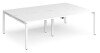 Dams Adapt Bench Desk Four Person Back To Back - 2400 x 1600mm - White