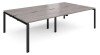 Dams Adapt Bench Desk Four Person Back To Back - 2800 x 1600mm - Grey Oak