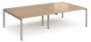 Dams Adapt Bench Desk Four Person Back To Back - 2800 x 1600mm - Beech