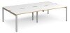 Dams Adapt Bench Desk Four Person Back To Back - 2800 x 1600mm - White/Oak
