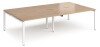 Dams Adapt Bench Desk Four Person Back To Back - 2800 x 1600mm - Beech