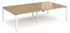 Dams Adapt Bench Desk Four Person Back To Back - 2800 x 1600mm - Oak