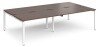 Dams Adapt Bench Desk Four Person Back To Back - 2800 x 1600mm - Walnut