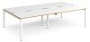 Dams Adapt Bench Desk Four Person Back To Back - 2800 x 1600mm - White/Oak