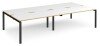 Dams Adapt Bench Desk Four Person Back To Back - 3200 x 1600mm - White/Oak
