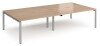 Dams Adapt Bench Desk Four Person Back To Back - 3200 x 1600mm - Beech