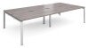 Dams Adapt Bench Desk Four Person Back To Back - 3200 x 1600mm - Grey Oak