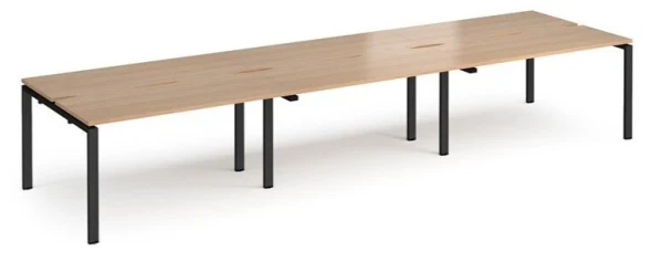 Dams Adapt Bench Desk Six Person Back To Back - 4200 x 1200mm - Beech