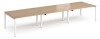 Dams Adapt Bench Desk Six Person Back To Back - 4200 x 1200mm - Beech