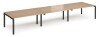 Dams Adapt Bench Desk Six Person Back To Back - 4800 x 1200mm - Beech