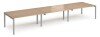 Dams Adapt Bench Desk Six Person Back To Back - 4800 x 1200mm - Beech