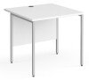 Dams Contract 25 Rectangular Desk with Straight Legs - 800 x 800mm - White