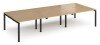 Dams Adapt Bench Desk Six Person Back To Back - 3600 x 1600mm - Oak