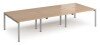 Dams Adapt Bench Desk Six Person Back To Back - 3600 x 1600mm - Beech