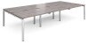 Dams Adapt Bench Desk Six Person Back To Back - 3600 x 1600mm - Grey Oak