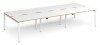 Dams Adapt Bench Desk Six Person Back To Back - 3600 x 1600mm - White/Oak