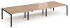 Dams Adapt Bench Desk Six Person Back To Back - 4200 x 1600mm - Beech