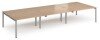 Dams Adapt Bench Desk Six Person Back To Back - 4200 x 1600mm - Beech