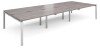 Dams Adapt Bench Desk Six Person Back To Back - 4200 x 1600mm - Grey Oak