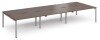 Dams Adapt Bench Desk Six Person Back To Back - 4200 x 1600mm - Walnut