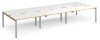 Dams Adapt Bench Desk Six Person Back To Back - 4200 x 1600mm - White/Oak