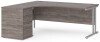 Dams Maestro 25 Corner Desk with Twin Cantilever Legs - 1800 x 1200mm & Desk High Pedestal - Grey Oak