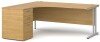 Dams Maestro 25 Corner Desk with Twin Cantilever Legs - 1800 x 1200mm & Desk High Pedestal - Oak