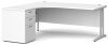 Dams Maestro 25 Corner Desk with Twin Cantilever Legs - 1800 x 1200mm & Desk High Pedestal - White