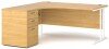 Dams Maestro 25 Corner Desk with Twin Cantilever Legs - 1600 x 1200mm & Desk High Pedestal - Oak
