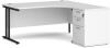 Dams Maestro 25 Corner Desk with Twin Cantilever Legs - 1600 x 1200mm & Desk High Pedestal - White