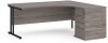 Dams Maestro 25 Corner Desk with Twin Cantilever Legs - 1800 x 1200mm & Desk High Pedestal - Grey Oak