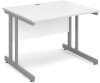 Dams Momento Rectangular Desk with Twin Cantilever Legs - 1000 x 800mm - White