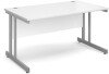 Dams Momento Rectangular Desk with Twin Cantilever Legs - 1400 x 800mm - White
