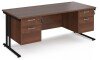 Dams Maestro 25 Rectangular Desk with Twin Cantilever Legs, 2 and 2 Drawer Fixed Pedestals - 1800 x 800mm - Walnut