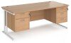 Dams Maestro 25 Rectangular Desk with Twin Cantilever Legs, 2 and 3 Drawer Pedestals - 1800 x 800mm - Beech