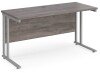 Dams Maestro 25 Rectangular Desk with Twin Cantilever Legs - 1400 x 600mm - Grey Oak