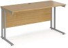 Dams Maestro 25 Rectangular Desk with Twin Cantilever Legs - 1400 x 600mm - Oak