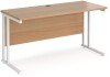 Dams Maestro 25 Rectangular Desk with Twin Cantilever Legs - 1400 x 600mm - Beech