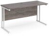 Dams Maestro 25 Rectangular Desk with Twin Cantilever Legs - 1400 x 600mm - Grey Oak