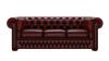 Teknik Chesterfield Button Back Classic Leather Sofa - Antique Red