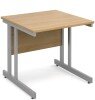 Dams Momento Rectangular Desk with Twin Cantilever Legs - 800 x 800mm - Oak