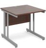 Dams Momento Rectangular Desk with Twin Cantilever Legs - 800 x 800mm - Walnut