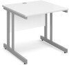 Dams Momento Rectangular Desk with Twin Cantilever Legs - 800 x 800mm - White
