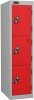 Probe Low Single Three Door Steel Lockers - 1210 x 305 x 460mm - Red (Similar to BS 04 E53)