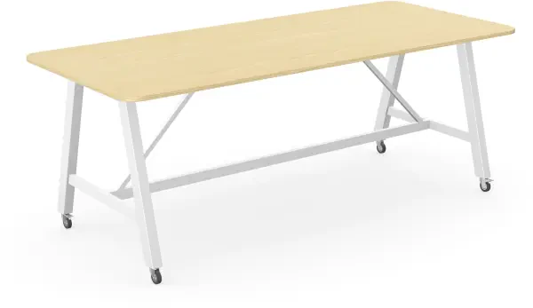 Elite Alto High Bench with Support Frame & Heavy Duty Steel Castors - 2800 x 1200 x 1050mm - Ash