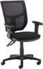 Gentoo Altino 2 Lever High Mesh Back Operators Chair with Adjustable Arms - Black