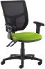 Gentoo Altino 2 Lever High Mesh Back Operators Chair with Adjustable Arms - Green